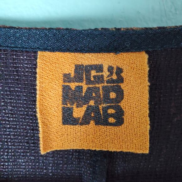 JG's Mad Lab Women Multicolor Art To Wear Button Down V-Neck Blouse Top Size S/M - Picture 3 of 9